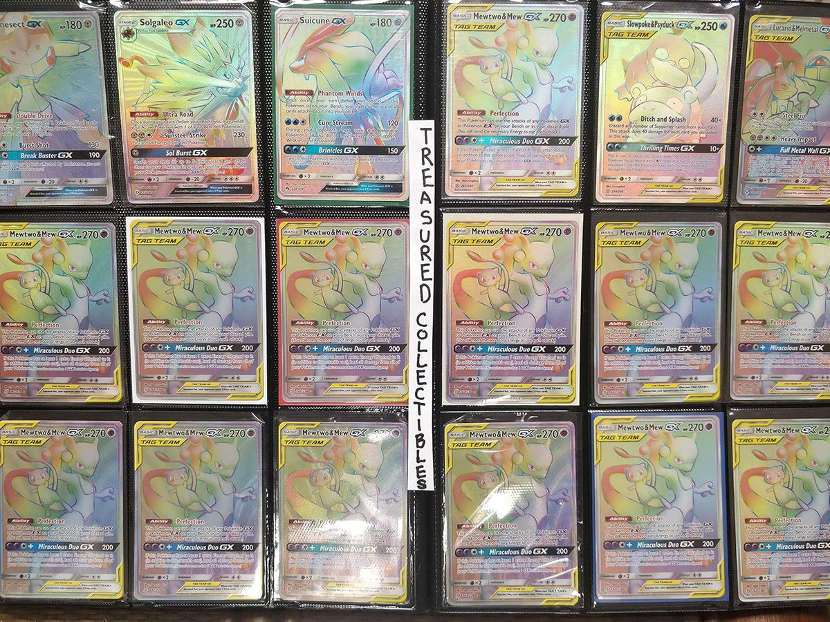 100+ Rainbow Rare Cards Binder Collection with 5 Foils L860