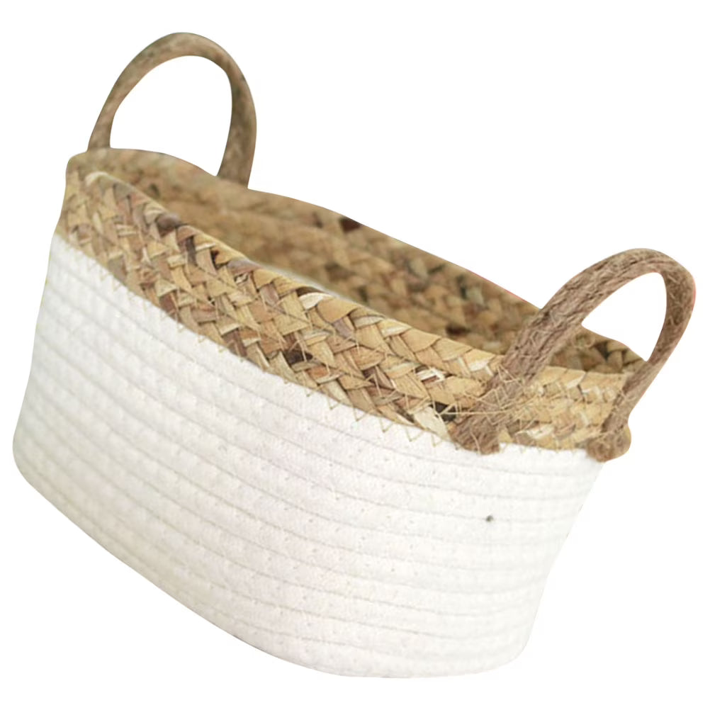Cotton Rope Woven Basket Storage Boxes with Lids K227189