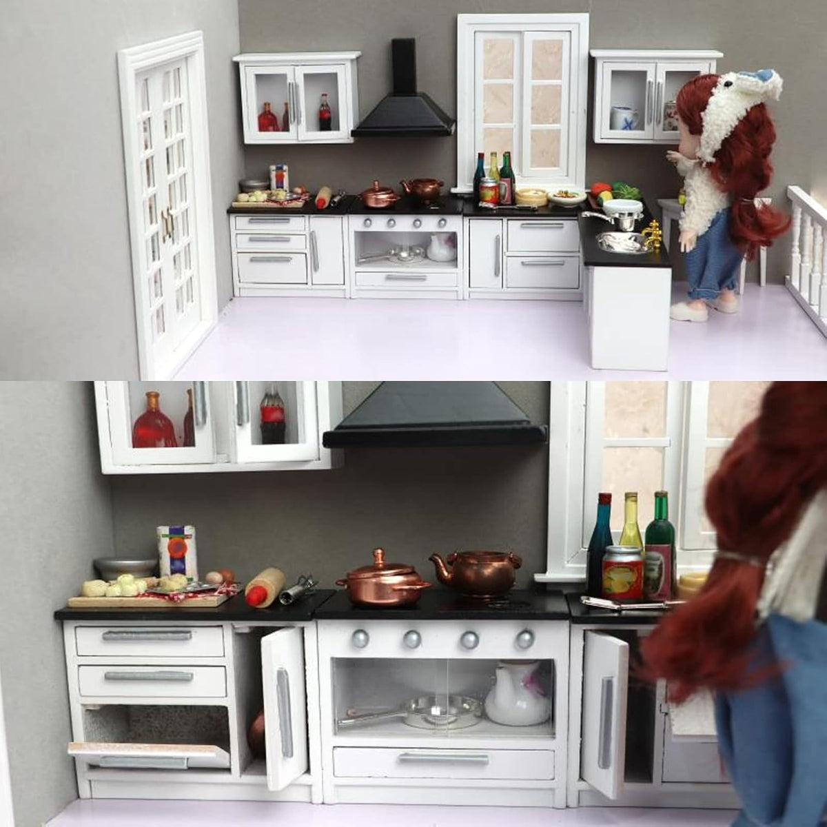 1:12 Mini Dollhouse Kitchen Cabinet Set E56692