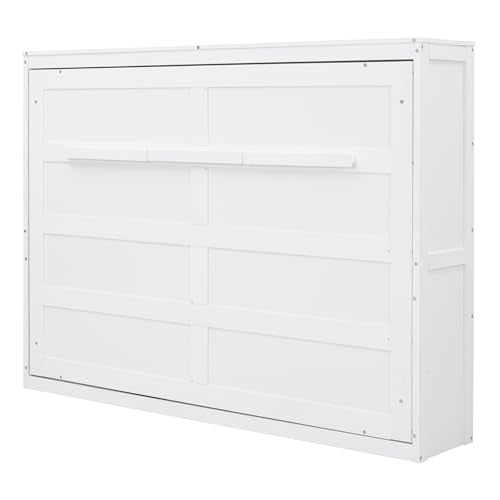 Full Size White Murphy Bed Cabinet R134
