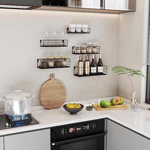 Black Floating Shelves Set of 5 P4727