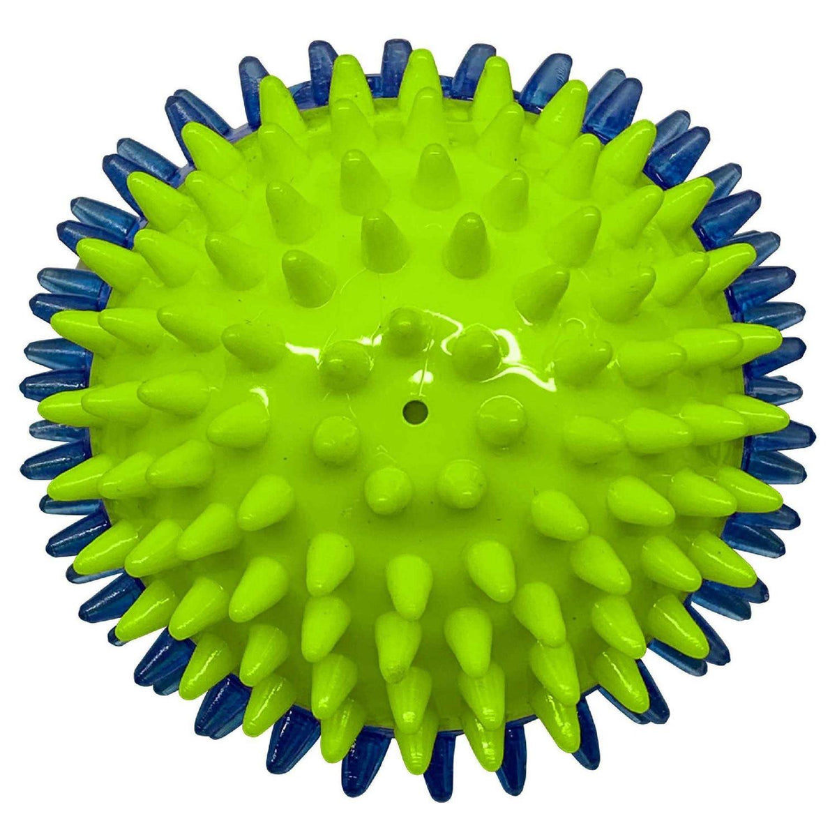 Translucent TPR 3-Part Spike LED & Squeak Ball Dog Toy J586