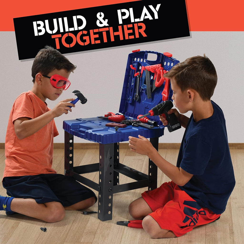 76 Pc Kids Tool Set Bench with Electronic Play Drill G728