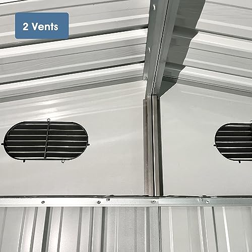 8 x 6 FT Outdoor Metal Storage Shed, Dark Gray M61717