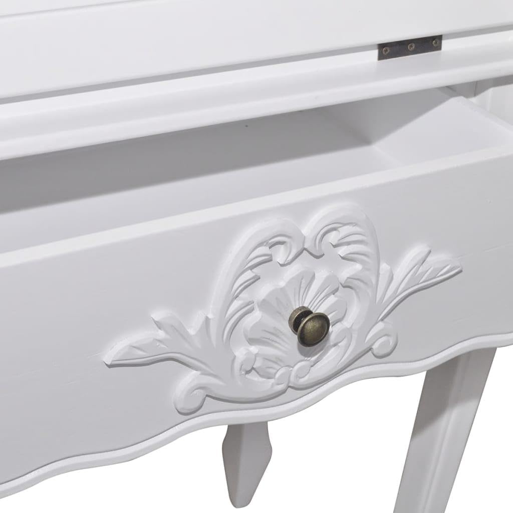 White Antique Secretary Desk O302