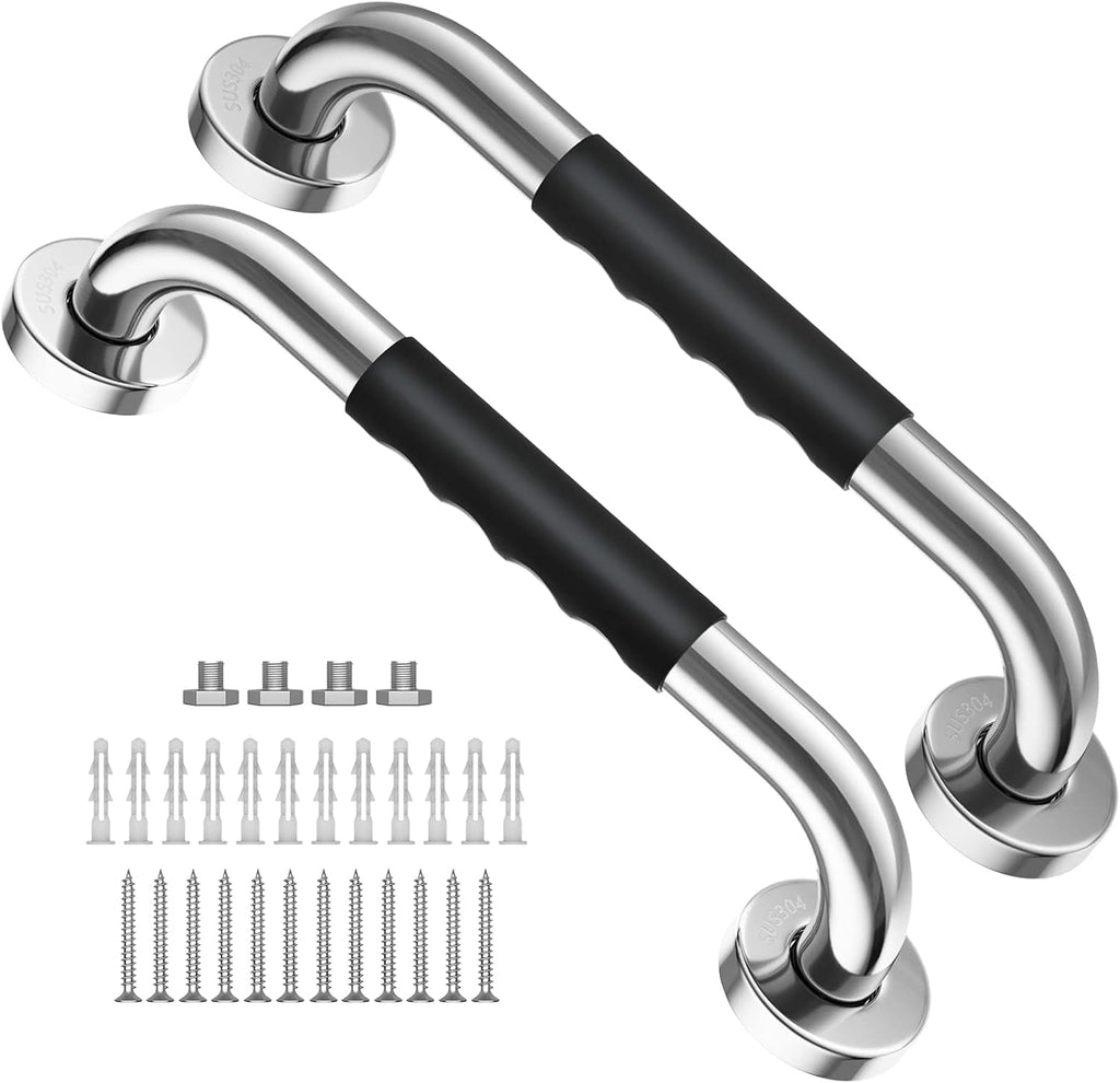2 Pack 24 Inch Black Stainless Steel Shower Grab Bar T2801