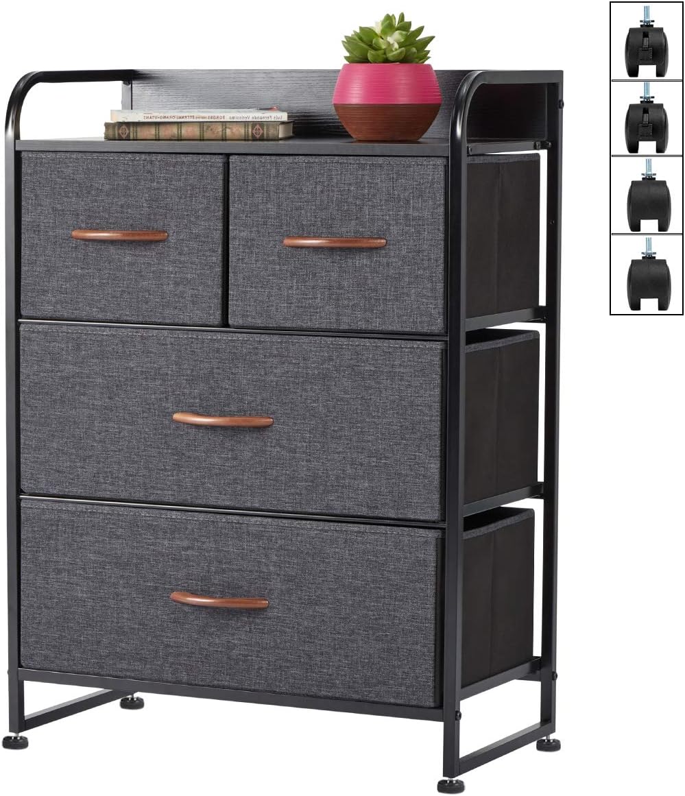9 Drawer Fabric Dresser with Wooden Top T494