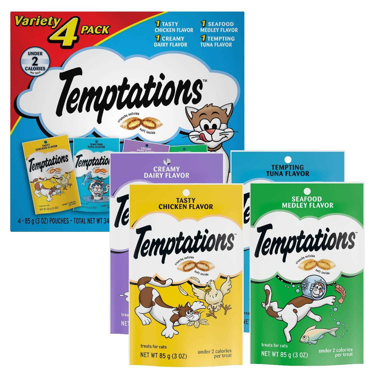 Classic Crunchy and Soft Cat Treats Variety Pack H76669