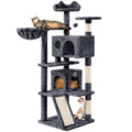 54" Double Condo Cat Tree with Scratching Post Tower, Dark Gray I142