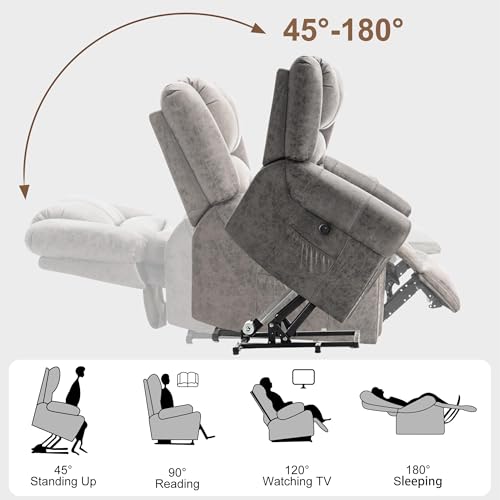 Large Dual Motor Power Lift Recliner Chair with Massage and Heat J1011