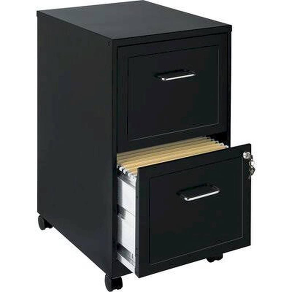 Black 2-Drawer Mobile File Cabinet L363854