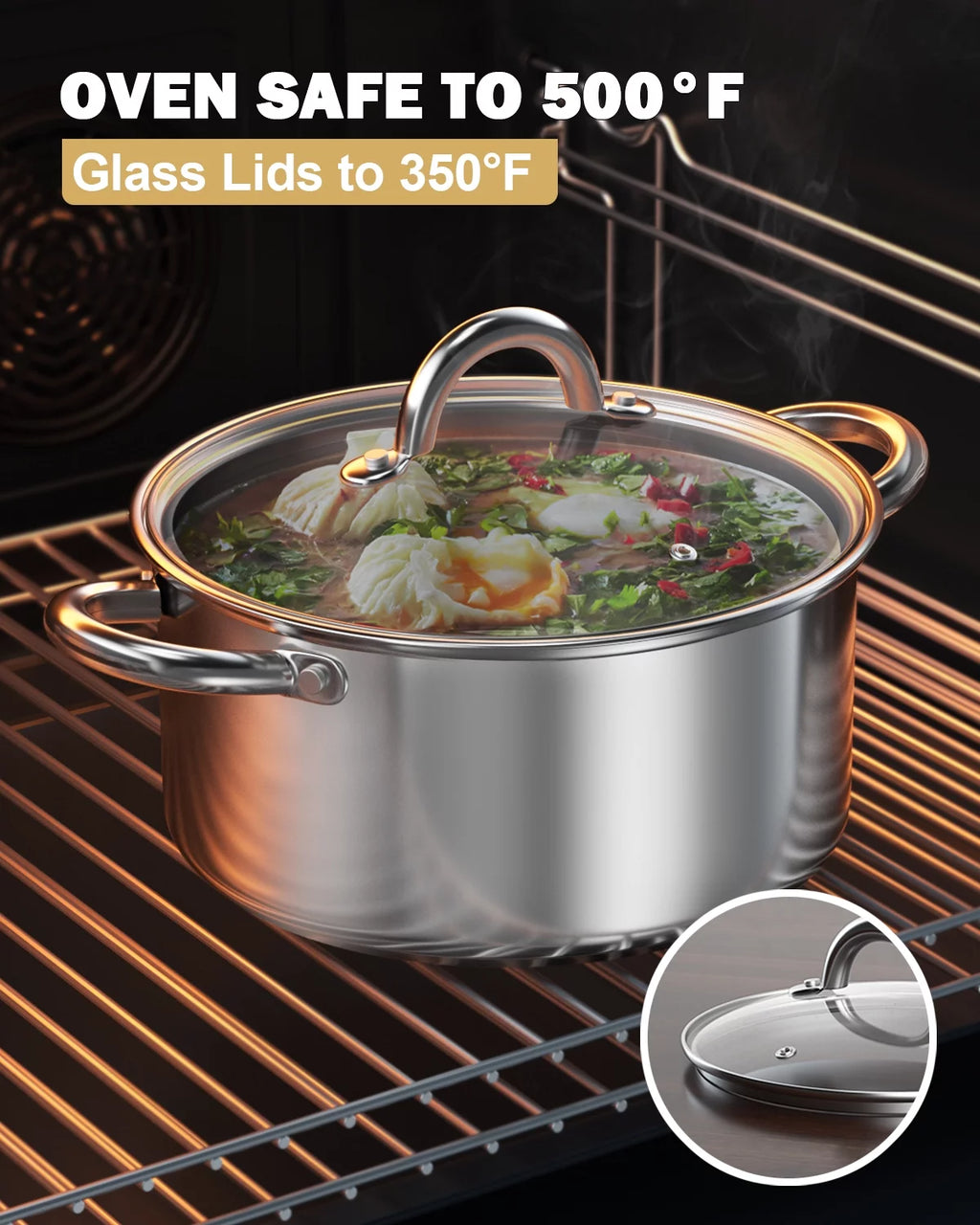 12-Quart Stainless Steel Stockpot with Lid K554
