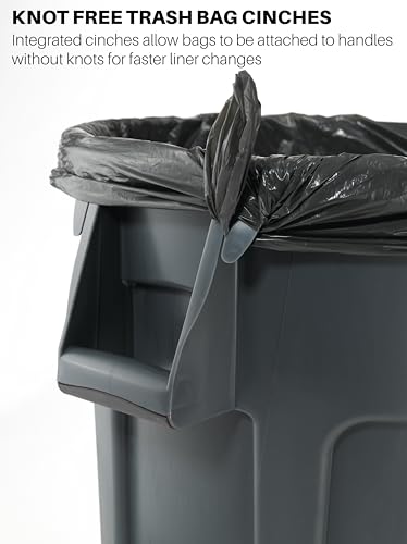 32-Gallon Black Heavy-Duty Round Trash Can A597
