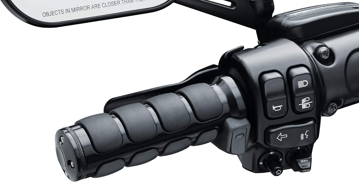 Heated Motorcycle Handlebar Grips Gloss Black 1 Pair T101547