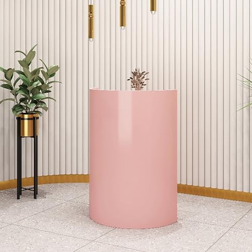 Pink Reception Counter Table with Drawers and Cabinets W6755