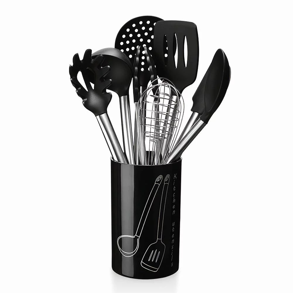 8Pcs Silicone Non-stick Stainless Steel Handle Kitchen Utensil Set B996080