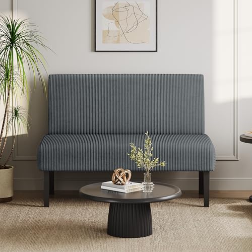 Beige Corduroy Armless Loveseat Futon D738