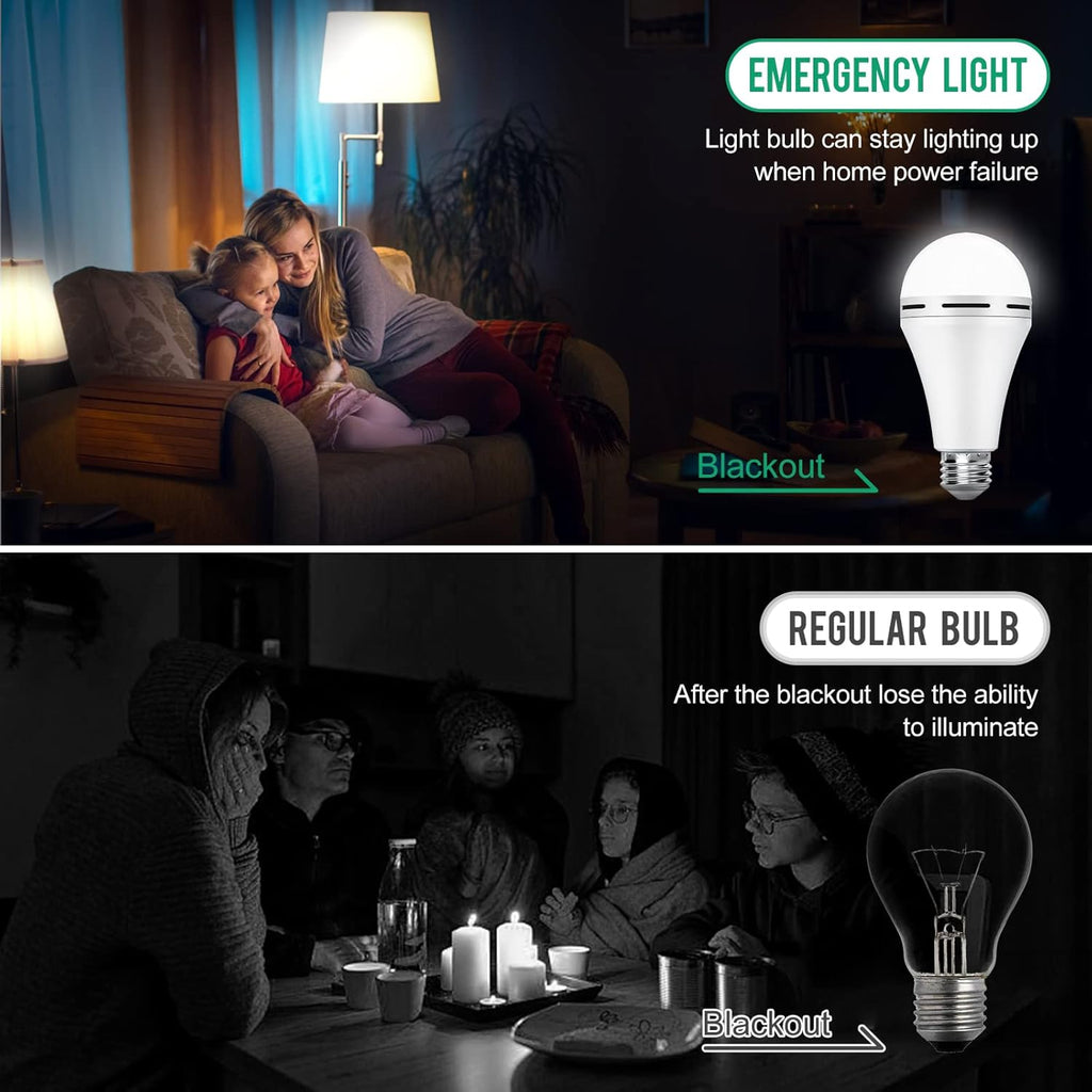 Rechargeable Emergency LED Light Bulb with Hook 1200mAh 12W 10 Pack X766120