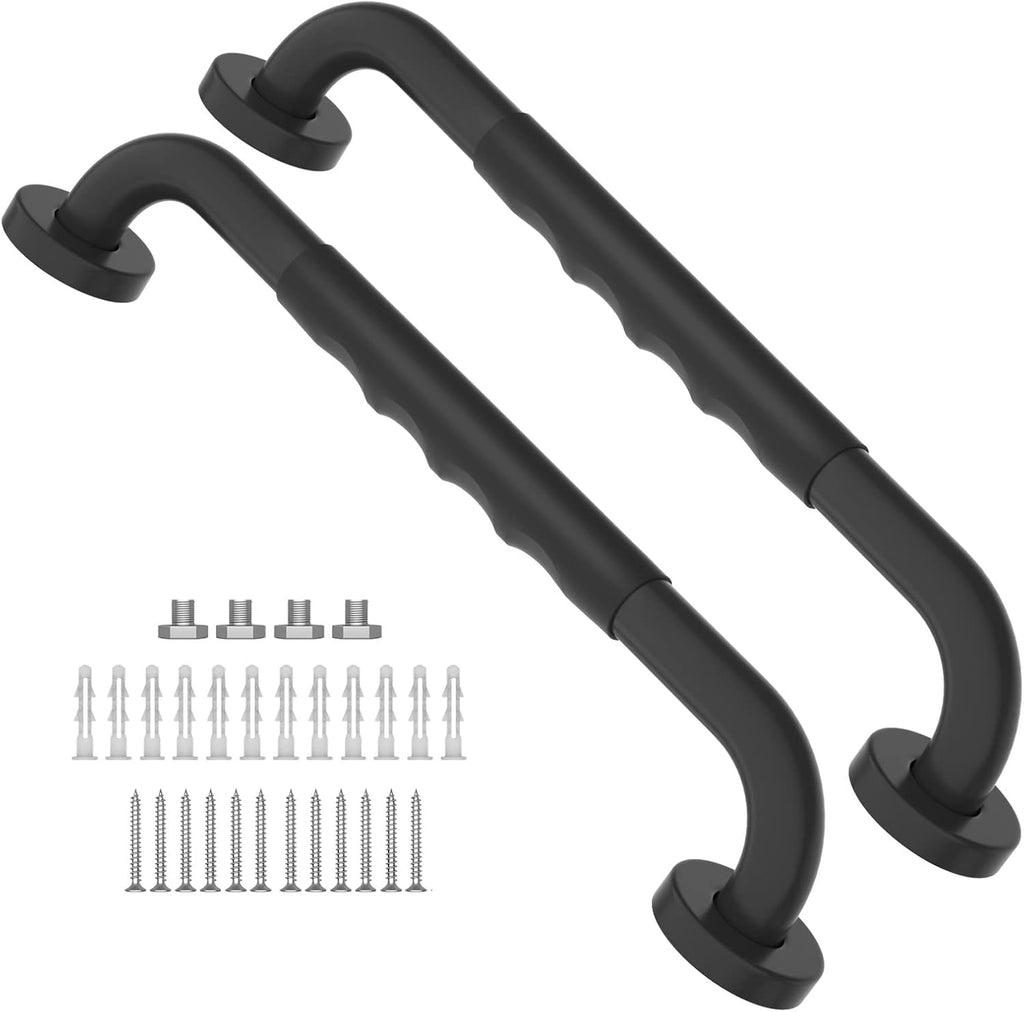 2 Pack 24 Inch Black Stainless Steel Shower Grab Bar T2801