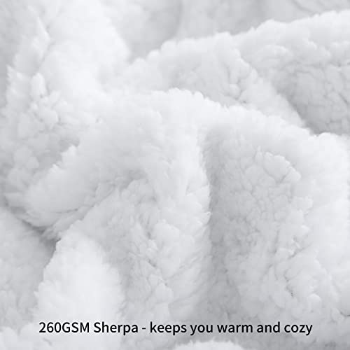 Dark Grey Queen Size Sherpa Flannel Reversible Throw Blanket 90x90 Inches B608