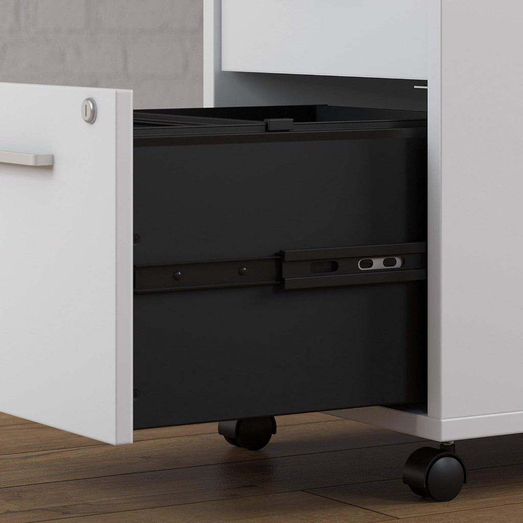 White 3 Drawer Mobile File Cabinet I11947