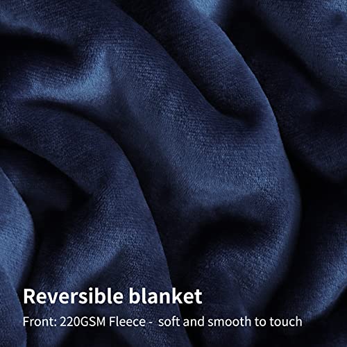 Dark Grey Queen Size Sherpa Flannel Reversible Throw Blanket 90x90 Inches B608
