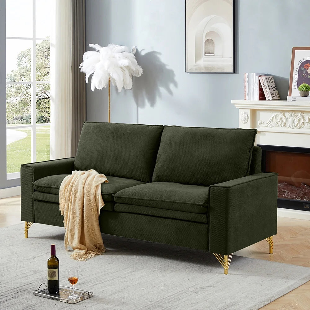 78-inch 2-seat Cotton Linen Fabric Small Sofa K661762