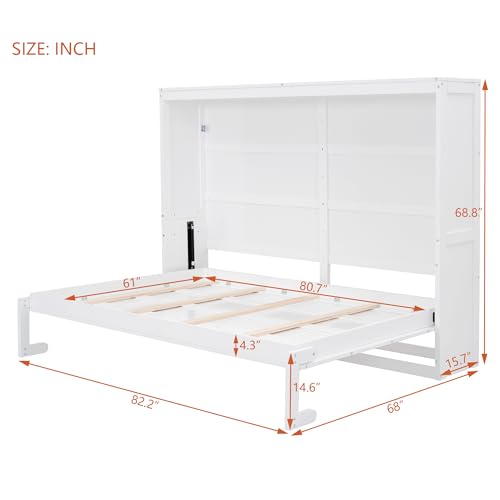 Full Size White Murphy Bed Cabinet R134
