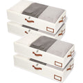 Beige 4 Pack Under Bed Storage Containers with Lids B10704