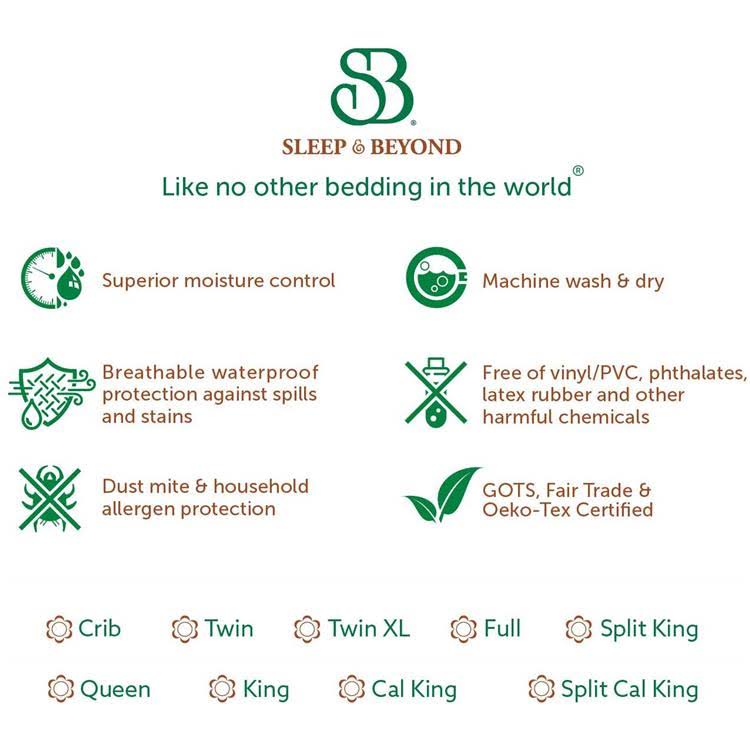 Organic Cotton Waterproof Mattress Protector Cal King L6098