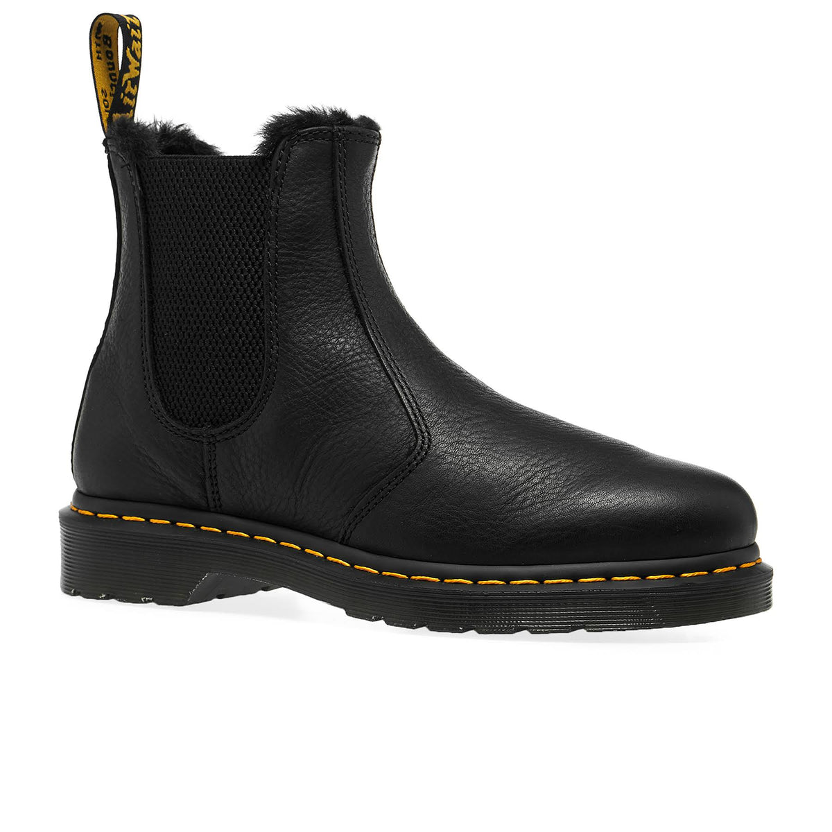 Black Faux Fur Lined Chelsea Boots P243054