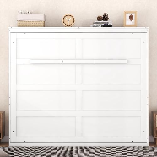Full Size White Murphy Bed Cabinet R134