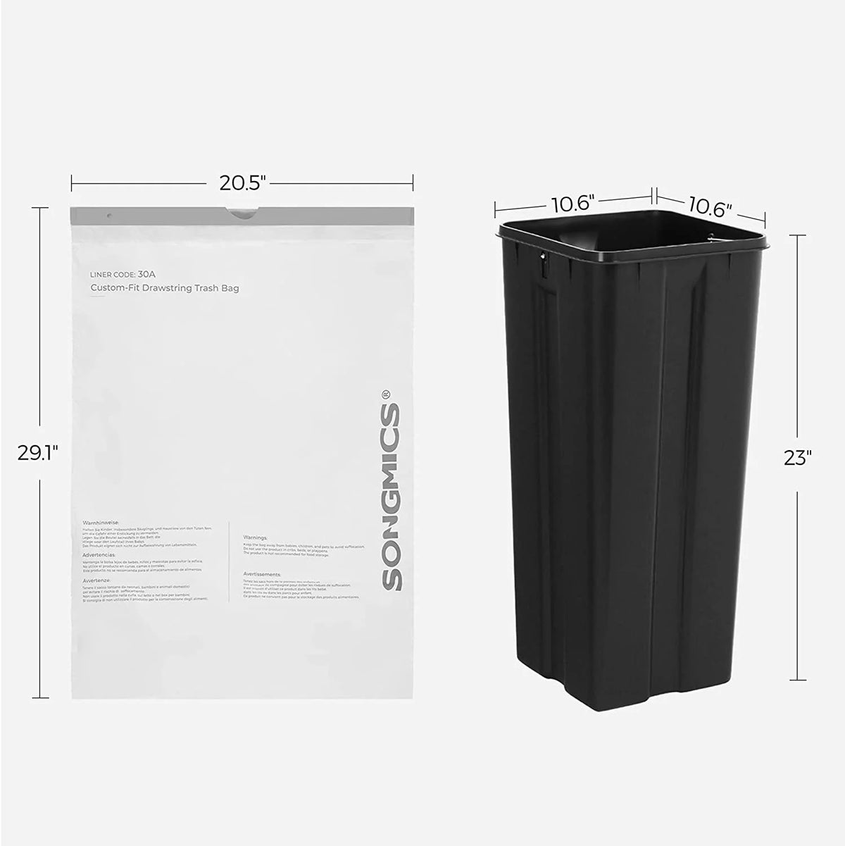 8.5 Gal White Drawstring Trash Bags H616394
