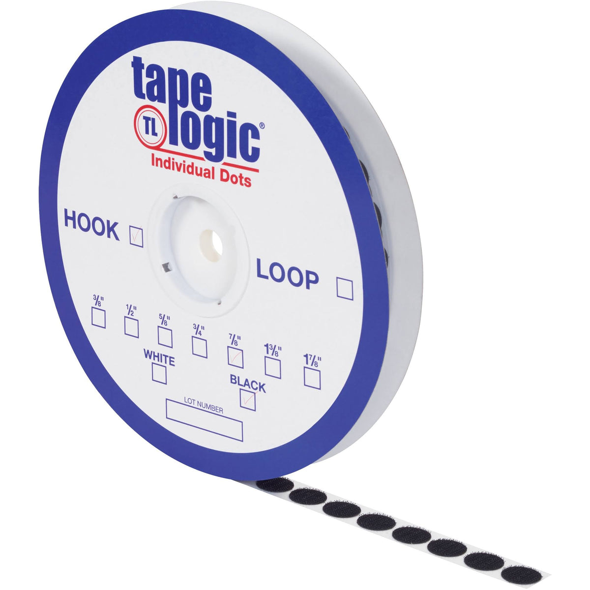 Black Tape Dots 600/Case K7350