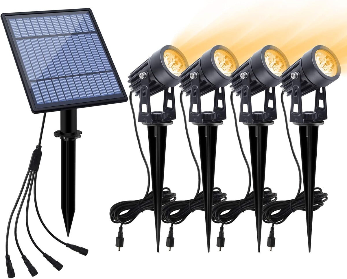 Solar Spotlights IP65 Waterproof 4 Warm White Landscape Lights T26820