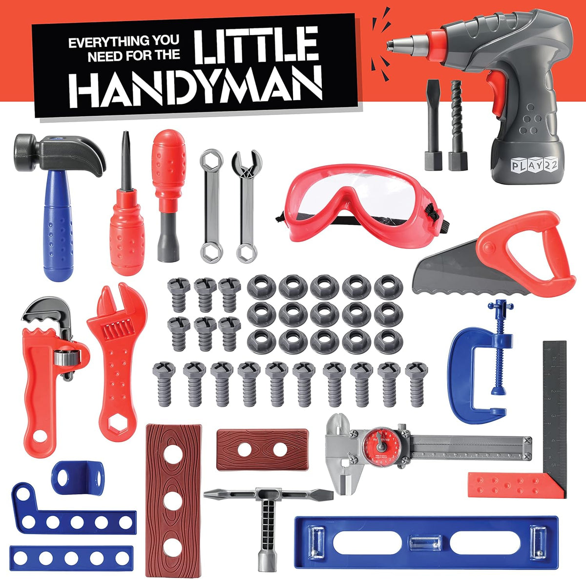 76 Pc Kids Tool Set Bench with Electronic Play Drill G728