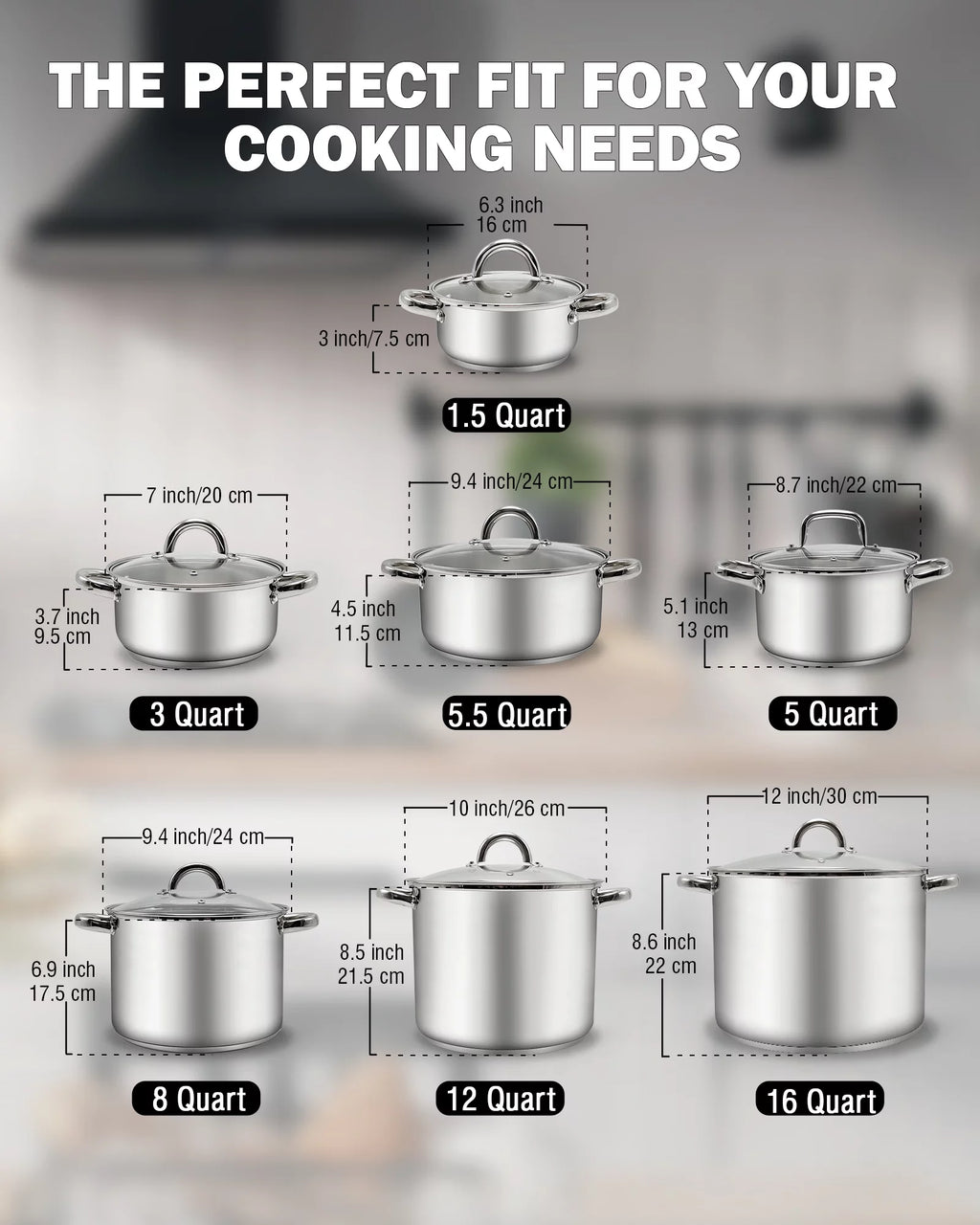 12-Quart Stainless Steel Stockpot with Lid K554