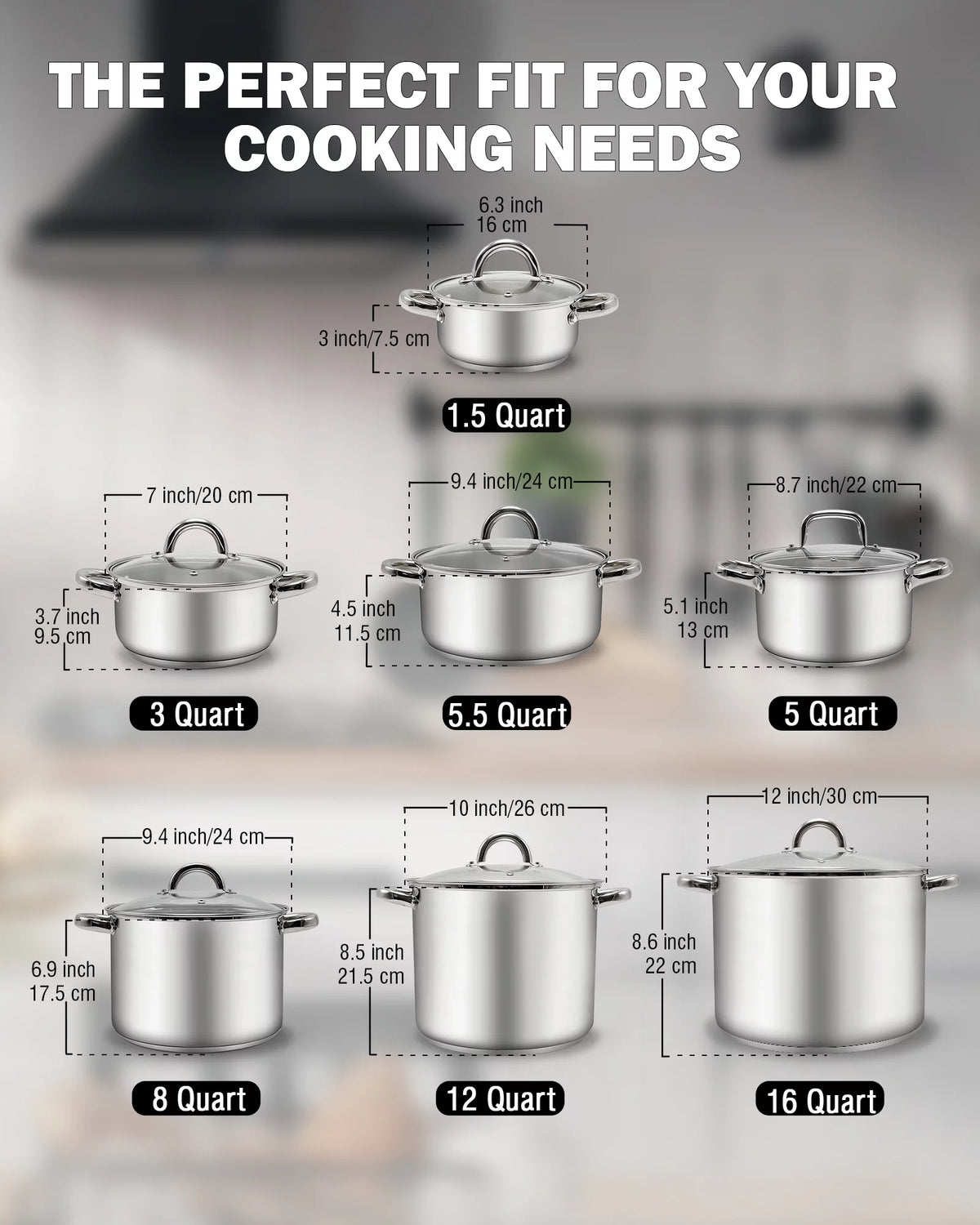 12-Quart Stainless Steel Stockpot with Lid K554