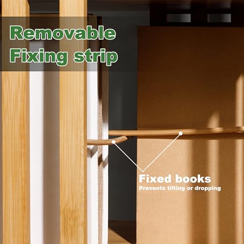 Walnut 6 Tier Bamboo Rotating Bookshelf I515
