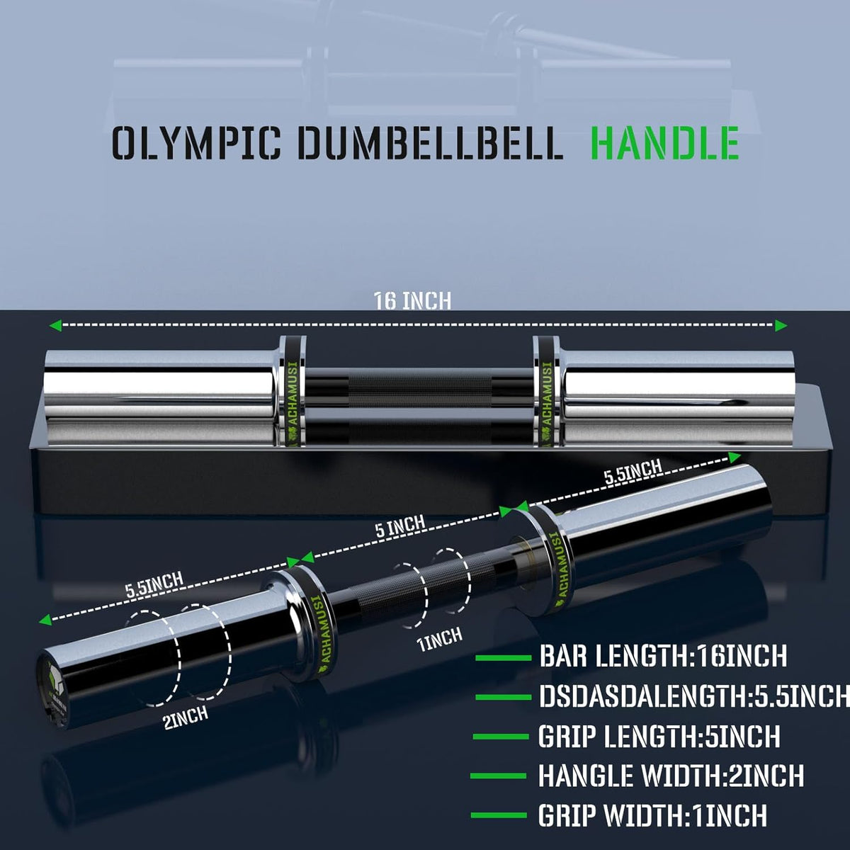 16" Loadable Dumbbell Bar Pair for 2” Weight Plates J960481