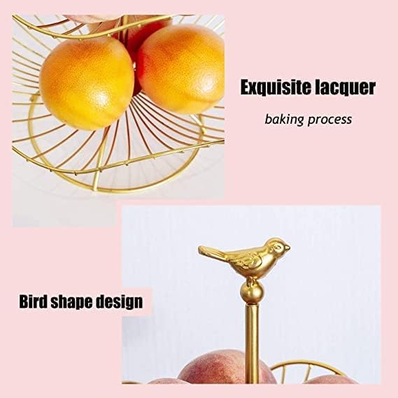 Gold Metal 3-Tier Fruit Basket Holder P396382