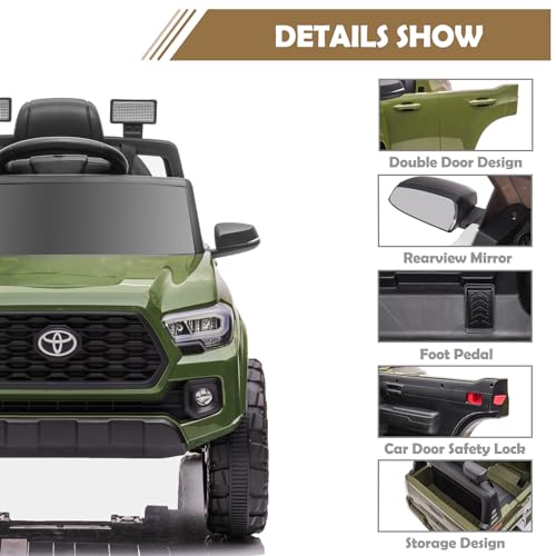 12V Black Kids Ride on Truck with Remote Control Q587323