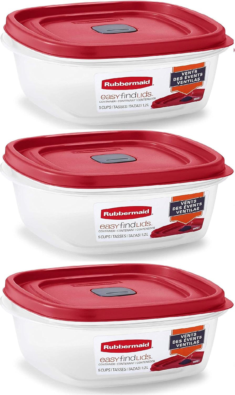 Red Square 5-Cup Food Storage Container (Pack of 3) L396304