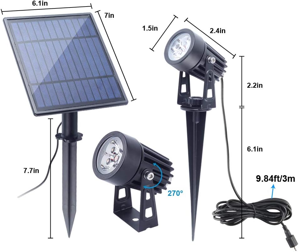 Solar Spotlights IP65 Waterproof 4 Warm White Landscape Lights T26820