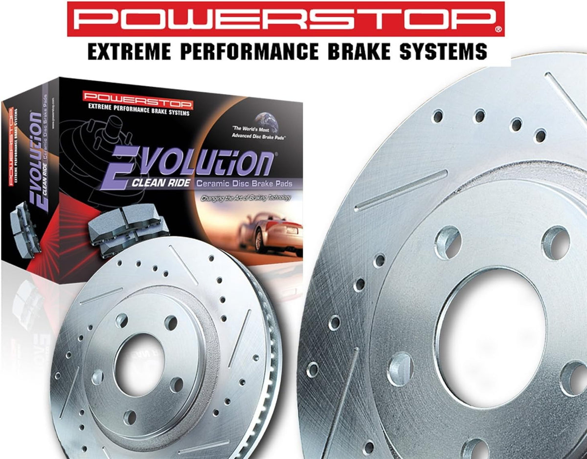 Rear Z23 Carbon Fiber Brake Pads with Drilled & Slotted Brake Rotors Kit K67296