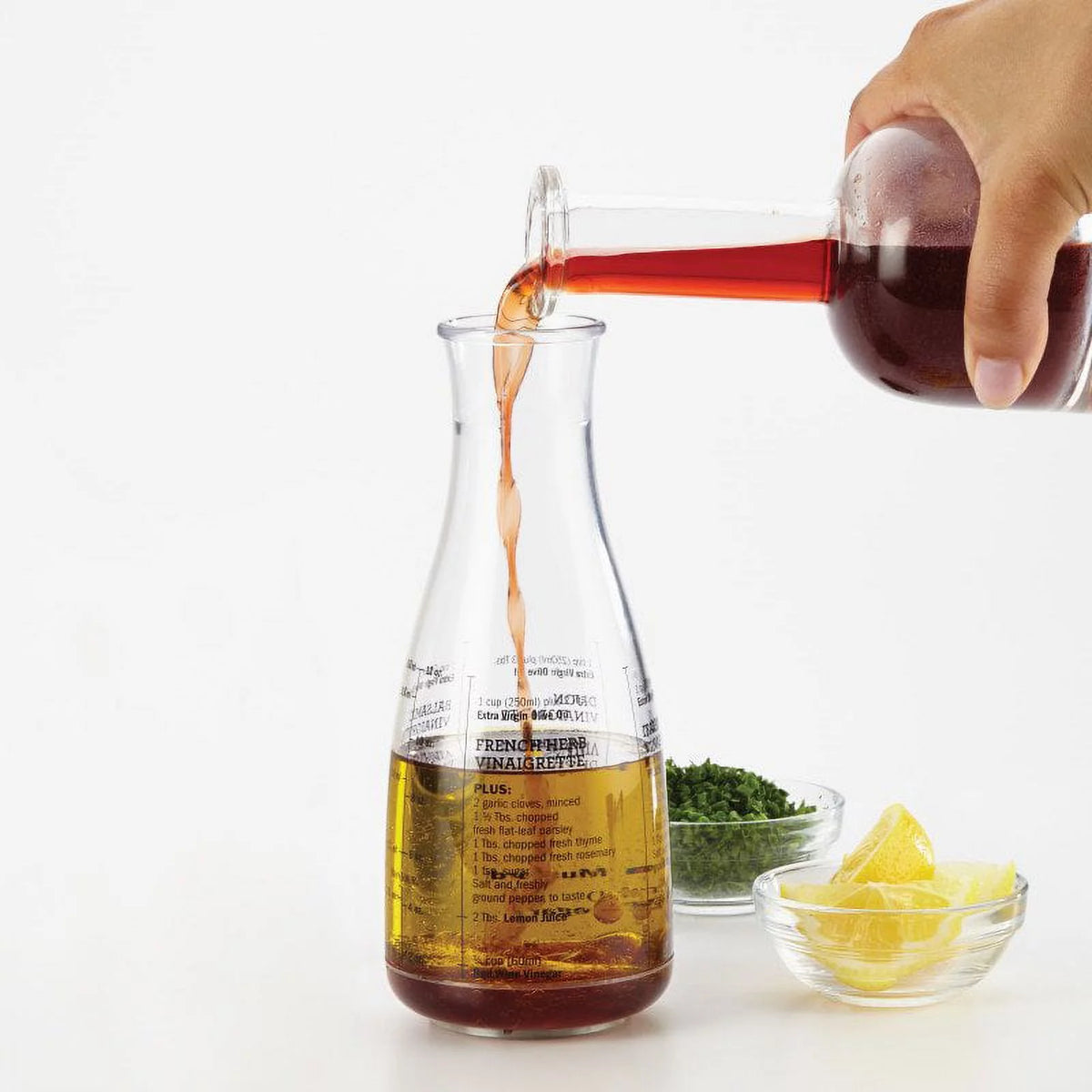 Plastic Salad Dressing Carafe and Handheld Mixer, 12 oz E191644
