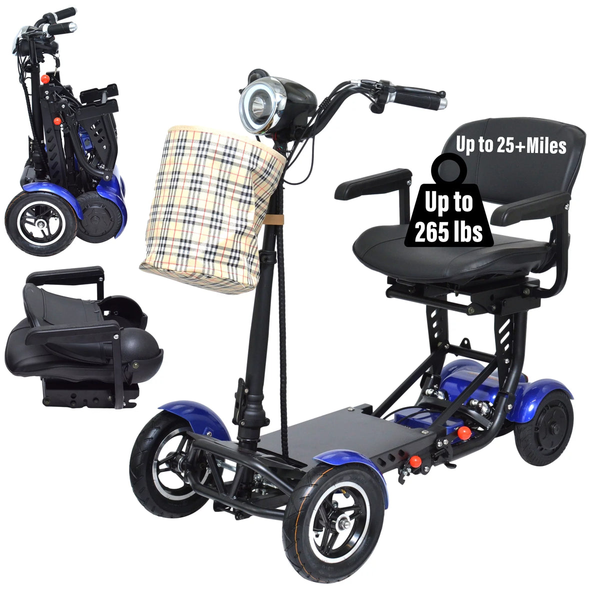 4 Wheel Foldable Powered Mobility Scooter with Seat K77634