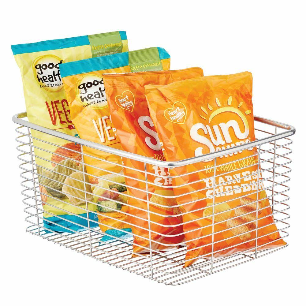 Metal Wire Kitchen Pantry Storage Organizer Bin M365