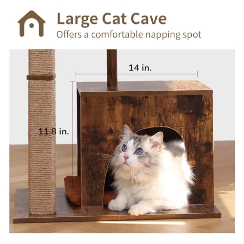 Modern Wooden Cat Scratching Post with Silvervine Balls R585112