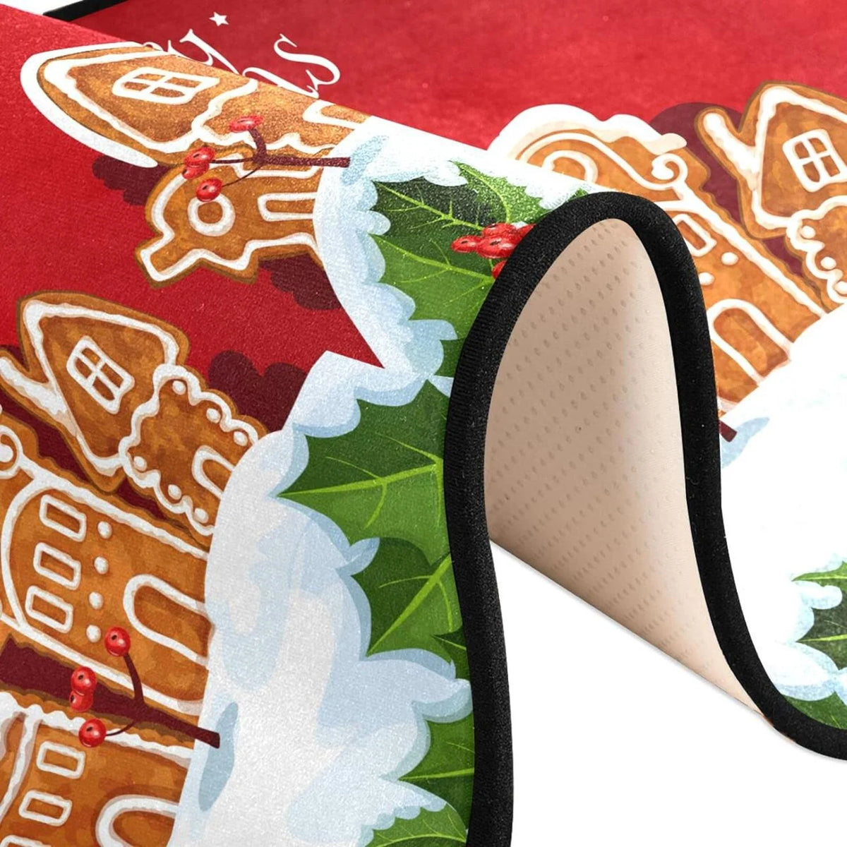 2'x6' Christmas Gingerbread House Runner Rug with Rubber Backing Z6566